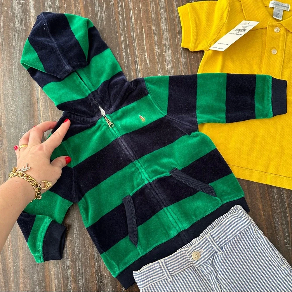 Polo Ralph Lauren Baby Boy Bundle Jacket Shirt Shorts Set 6-9 months